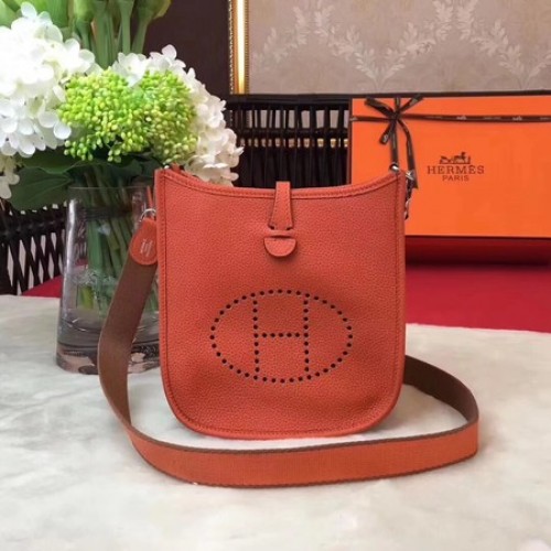 Hermes Evelyne mini 17cm taška přes rameno originální telecí kůže H1187 oranžová