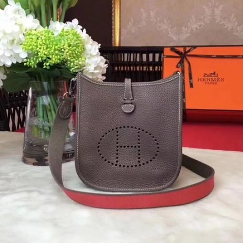 Hermes Evelyne mini 17cm taška přes rameno originální telecí kůže H1187 šedá