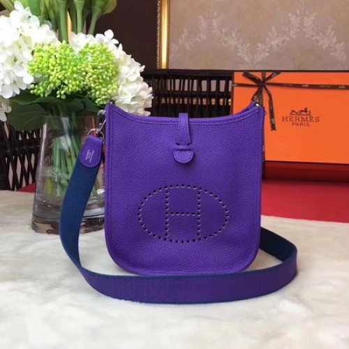 Hermes Evelyne mini 17cm taška přes rameno originální telecí kůže H1187 fialová
