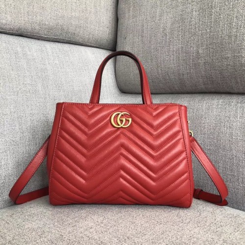 Malá kabelka Gucci GG Marmont s horním uchem 448054 červená