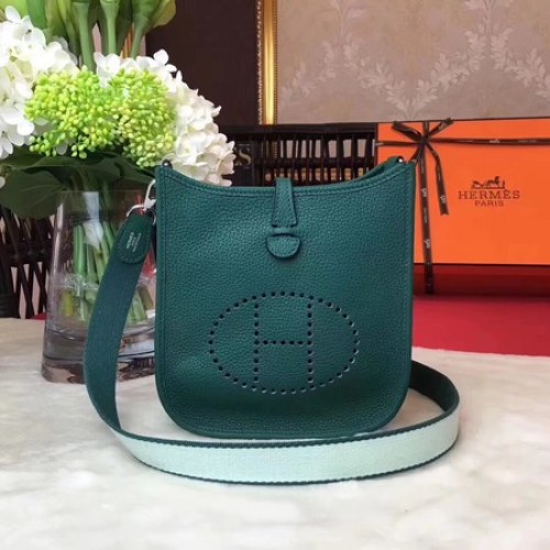 Hermes Evelyne mini 17cm taška přes rameno originální telecí kůže H1187 zelená