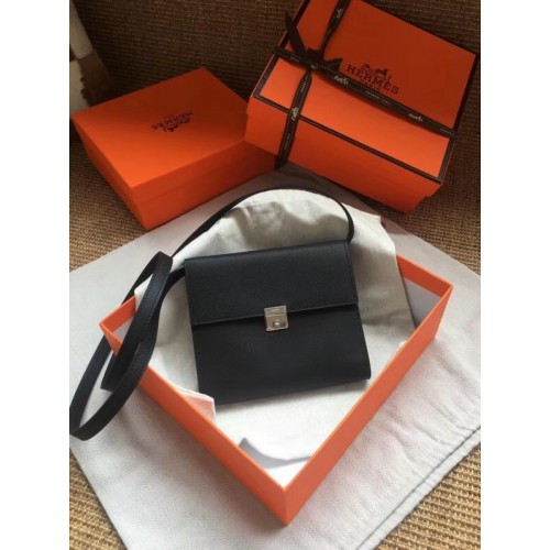 Hermes Clutch Epsom telecí crossbody kabelka H0589 černá