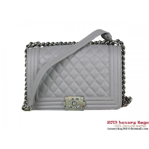 2013 Chlapecká taška Chanel Flap Shoulder Bag Classic Cannage Patterns A67025 Šedá