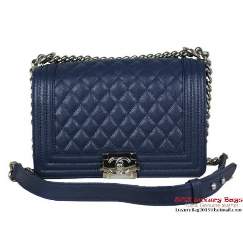 2013 Chlapecká kabelka Chanel Flap Shoulder s klasickými vzory Cannage A67025 Royal Blue