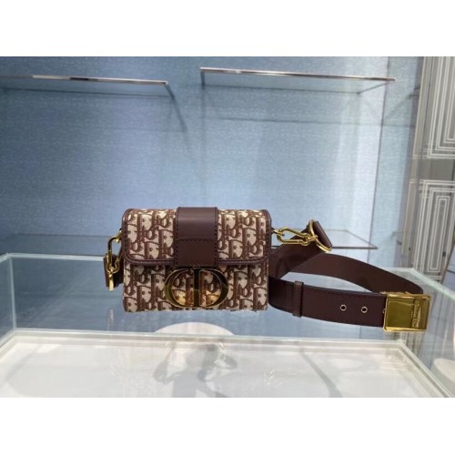 30 MONTAIGNE BOX BAG Hnědá Dior Oblique Jacquard M9204