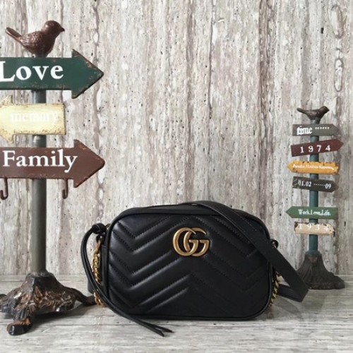 Gucci GG Marmont Matelasse mini kabelka 448065 černá