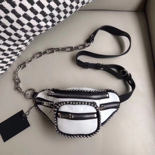 Kožená mini kapsa Alexander Wang 0002 bílá
