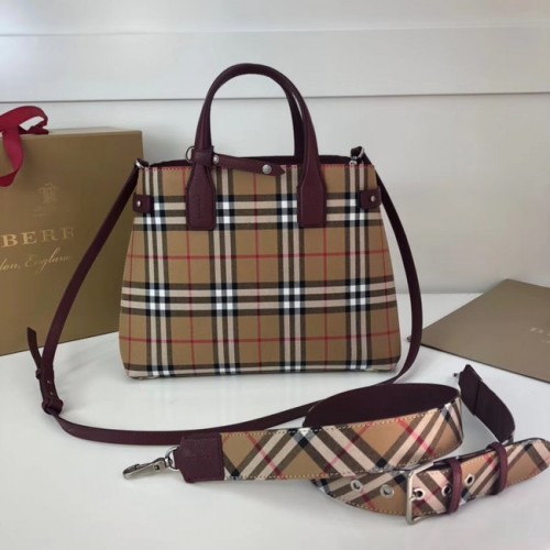 Střední taška BURBERRY Banner 3835 vínová