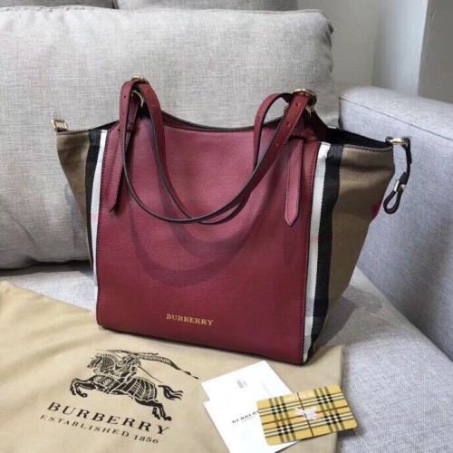 Kožená kabelka BURBERRY The Canter Original 30291 Burgundy