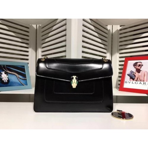 BVLGARI Střední kabelka přes rameno z telecí kůže BG2281 černá