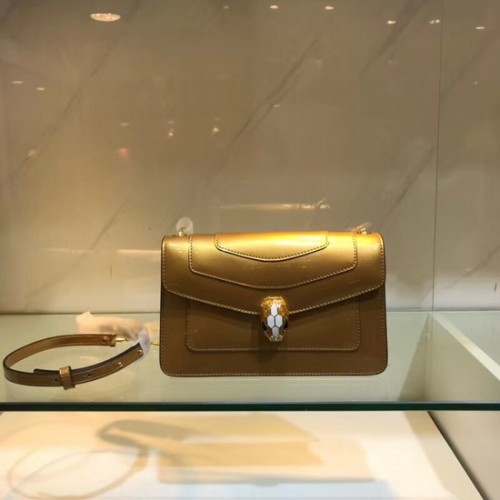 Kožená kabelka přes rameno BVLGARI Serpenti Forever 91414 zlatá