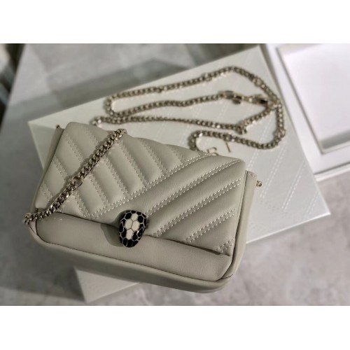 BVLGARI Kabelka přes rameno z telecí kůže B288760 krémová