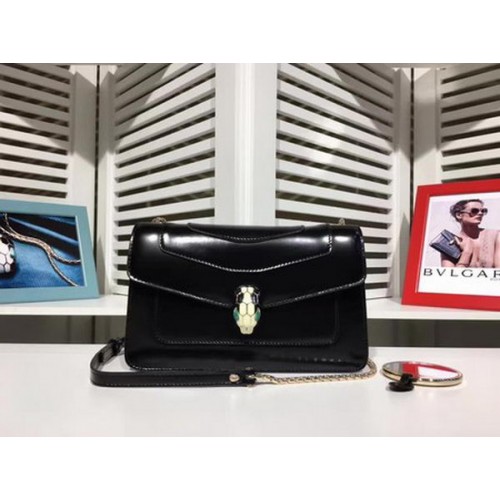 BVLGARI mini kabelka přes rameno z telecí kůže BG2282 černá
