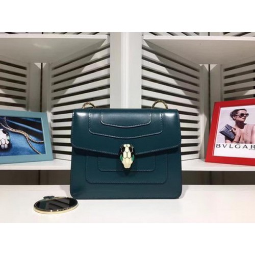 BVLGARI mini kabelka přes rameno z telecí kůže BG2283 modrá