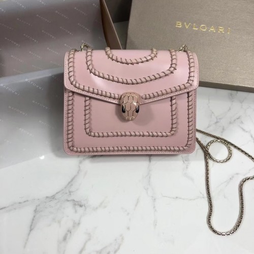 BVLGARI mini kabelka přes rameno z telecí kůže BG22889 růžová