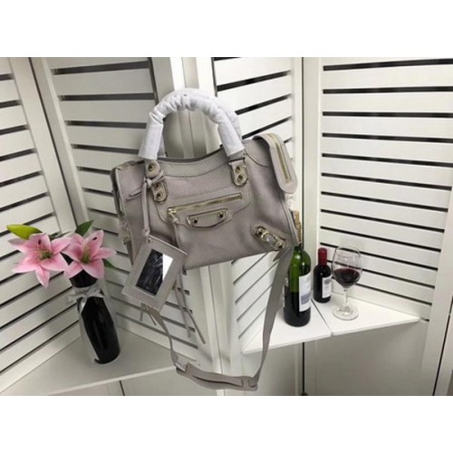 Kabelka Balenciaga Giant City Gold Cvočky B084336 Světle šedá