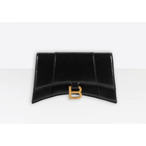 Kabelka Balenciaga s řetízkem a přesýpacími hodinami B164497 černá