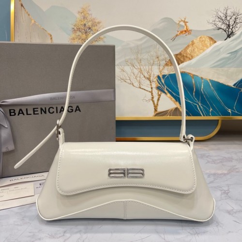 Malá kabelka Balenciaga HOURGLASS s horním uchem 6008 bílá