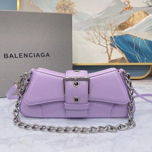 Malá kabelka Balenciaga HOURGLASS s horním uchem 6088 fialová