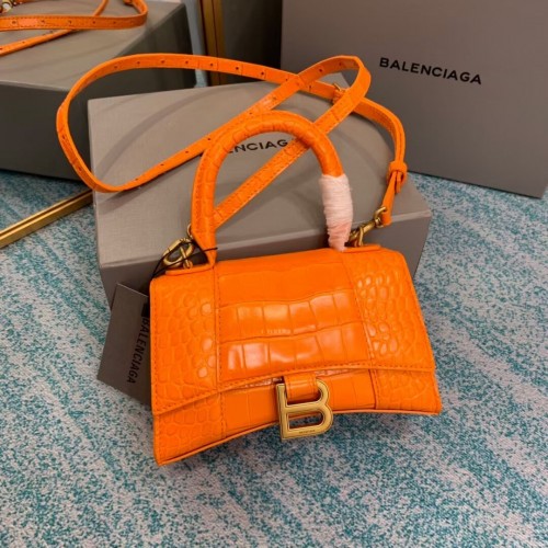 Kabelka Balenciaga Hourglass XS s horním uchem 28331S oranžová
