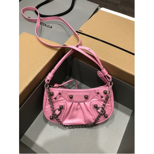Balenciaga LE CAGOLE MINI PURSE WITH CHAIN 6958141 růžová