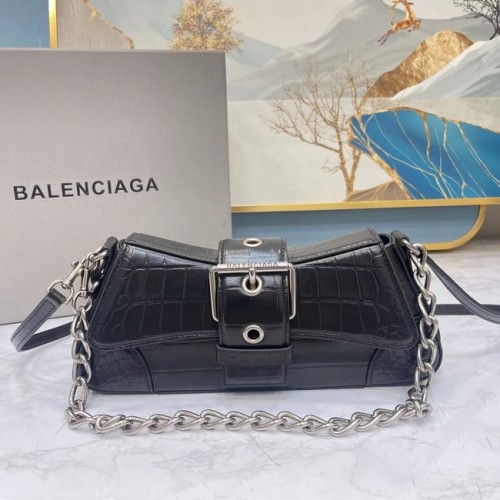 Balenciaga LINDSAY RAMENNÍ KABEL S RELIÉFNÍM KROKODÝLÍM A PÁSKEM 6088 černá