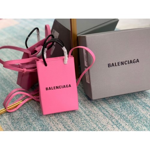 Balenciaga Original Leather Mini Shopper Bag B152865 růžovo-černá