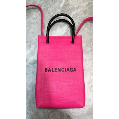 Balenciaga Originální Kožená Mini Nákupní Taška B6123 Růžová