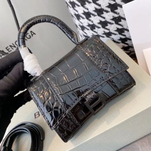 Dámská mini kabelka Balenciaga s horním uchem a přesýpacími hodinami M8000, černá