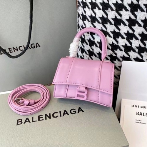 Dámská mini kabelka Balenciaga s horním uchem, lesklá telecí kůže, růžová M8000