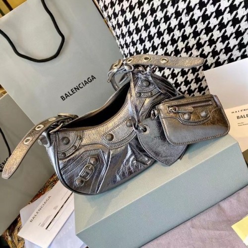 Dámská střední kabelka Balenciaga Le Cagole ve stříbrné barvě 27541