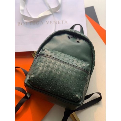 Kožený batoh Bottega Veneta CLASSIC INTRECCIATO Intrecciato 7786 RAINTREE