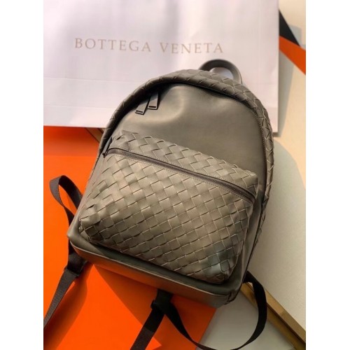 Kožený batoh Bottega Veneta CLASSIC INTRECCIATO Intrecciato 7786 šedý