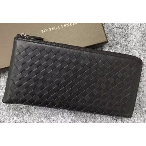 Kožená spojka Bottega Veneta Intrecciato BV144077 Hnědá