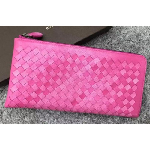 Kožená spojka Bottega Veneta Intrecciato BV144077 Rosy