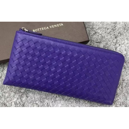 Kožená spojka Bottega Veneta Intrecciato BV144077 Fialová