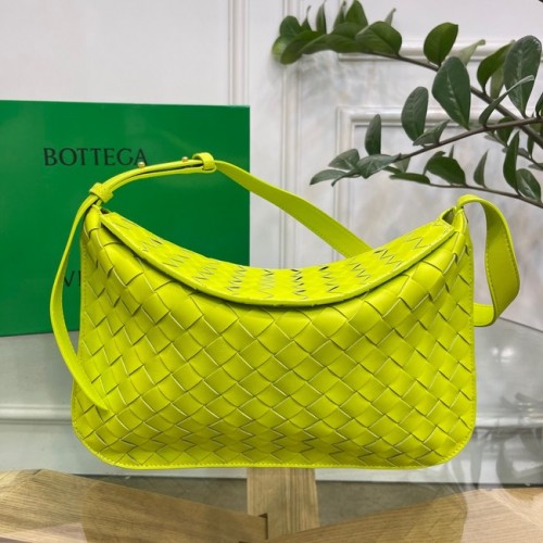 Kožená taška přes rameno Bottega Veneta Intreccio 690226 Glitter Green