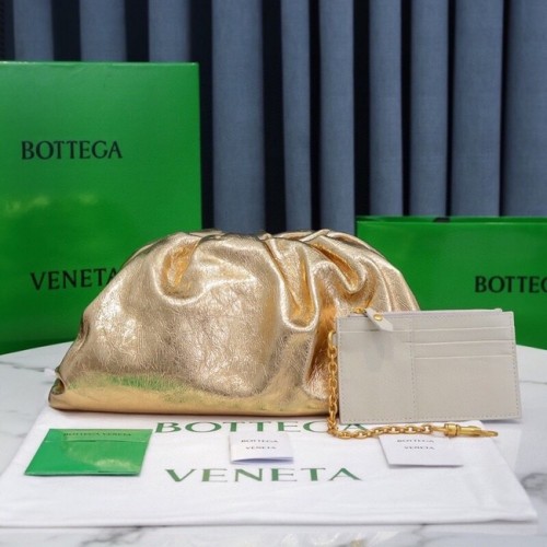 Kožená kabelka Bottega Veneta 576227 zlatá