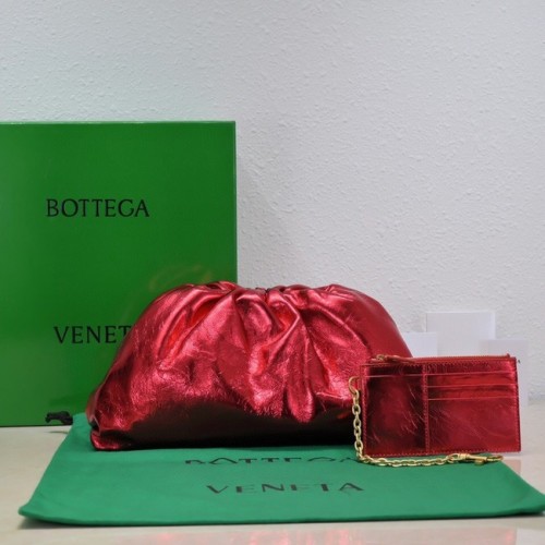 Kožená kabelka Bottega Veneta 576227 červená
