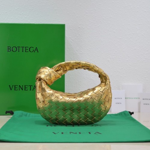 Bottega Veneta Mini intrecciato kožená taška s horní rukojetí 651876 zlatá