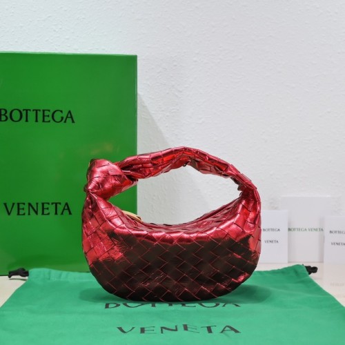 Bottega Veneta Mini intrecciato kožená taška s horní rukojetí 651876 červená