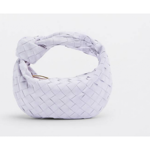 Bottega Veneta Mini intrecciato semišová taška s horní rukojetí 651876V1 Mirth Washed