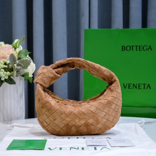 Bottega Veneta Mini intrecciato semišová taška s horní rukojetí 651876V1 hnědá