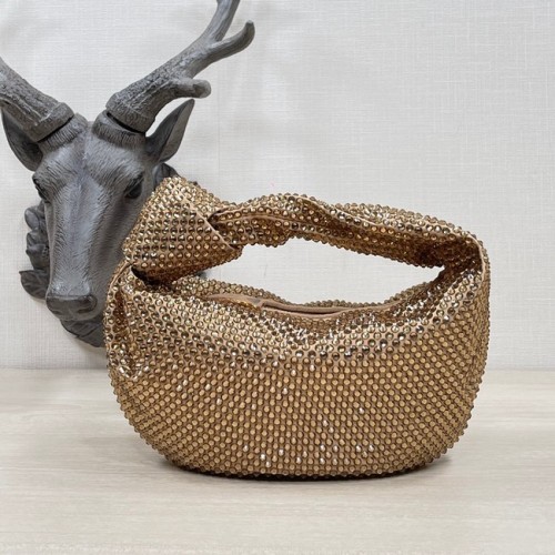 Bottega Veneta Mini s umělými krystaly JODIE 651876V zlatá