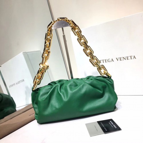 Bottega Veneta Nappa jehněčí kožená kabelka přes rameno 620230 zelená