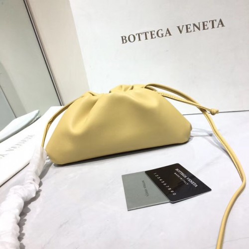 Bottega Veneta Nappa jehněčí kožená kabelka přes rameno 98057 světle žlutá