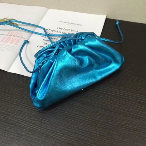 Bottega Veneta Nappa jehněčí kožená měkká široká velká ramenní taška 585852 modrá