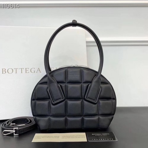 Bottega Veneta Original Tkaná Kožená Kabelka Čtvercového Shellu BV67130 Černá