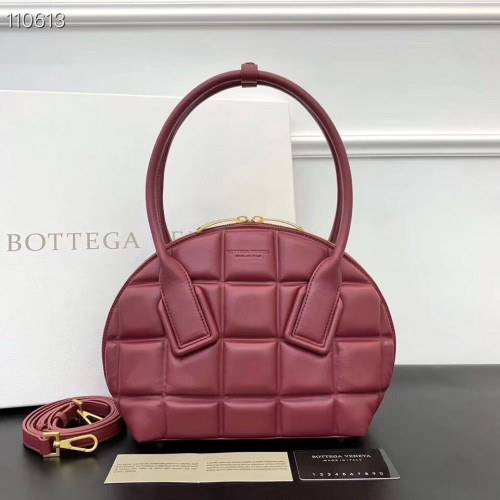 Bottega Veneta Original Wraped Leather Square Shell Bag BV67130 vínová