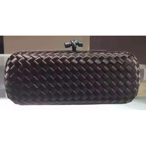 Bottega Veneta STRETCH Knot kožená psaníčka z ovčí kůže BV8651 hnědá